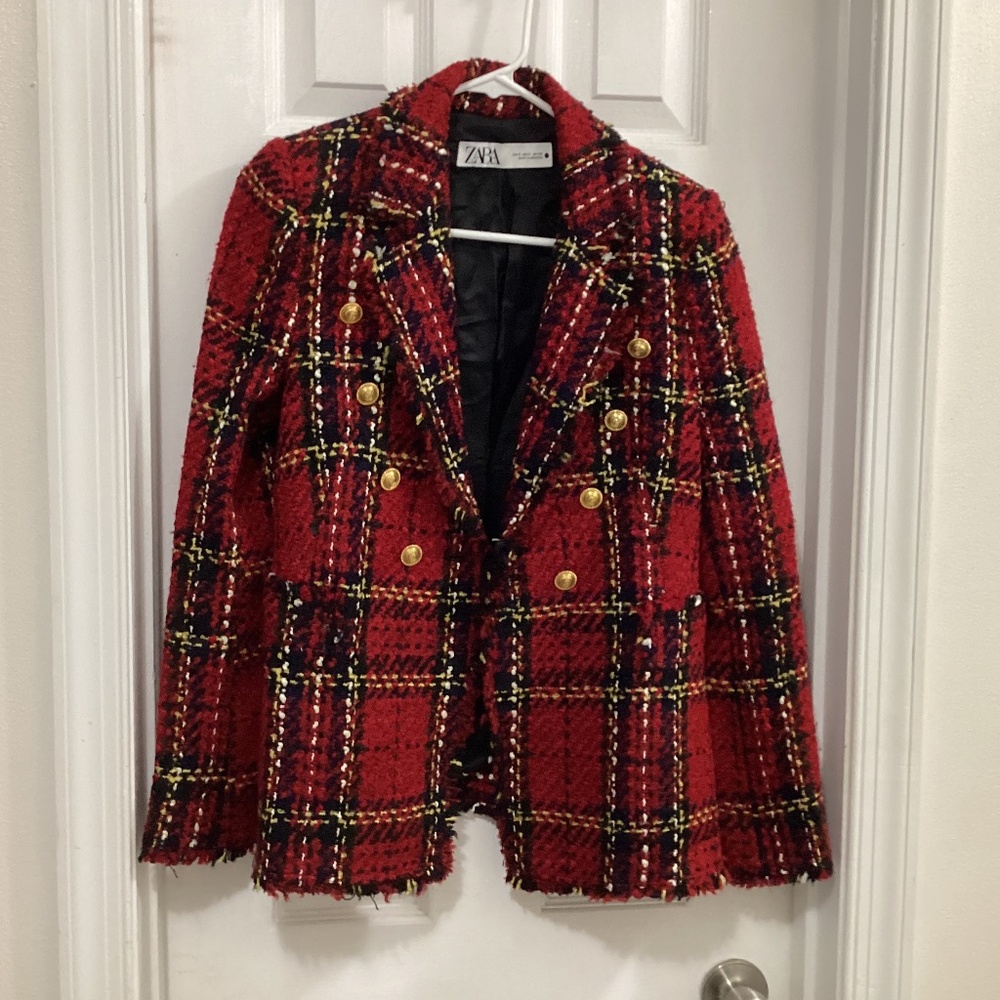 Zara ladies black/white size small blazer excellent condition